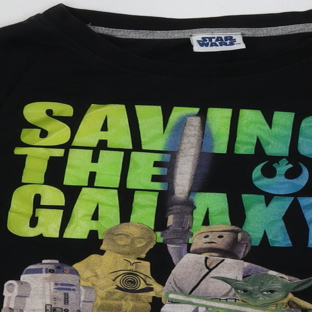 Preworn Boys Black  Cotton Basic Casual Size 7-8 Years Crew Neck Pullover - Star Wars