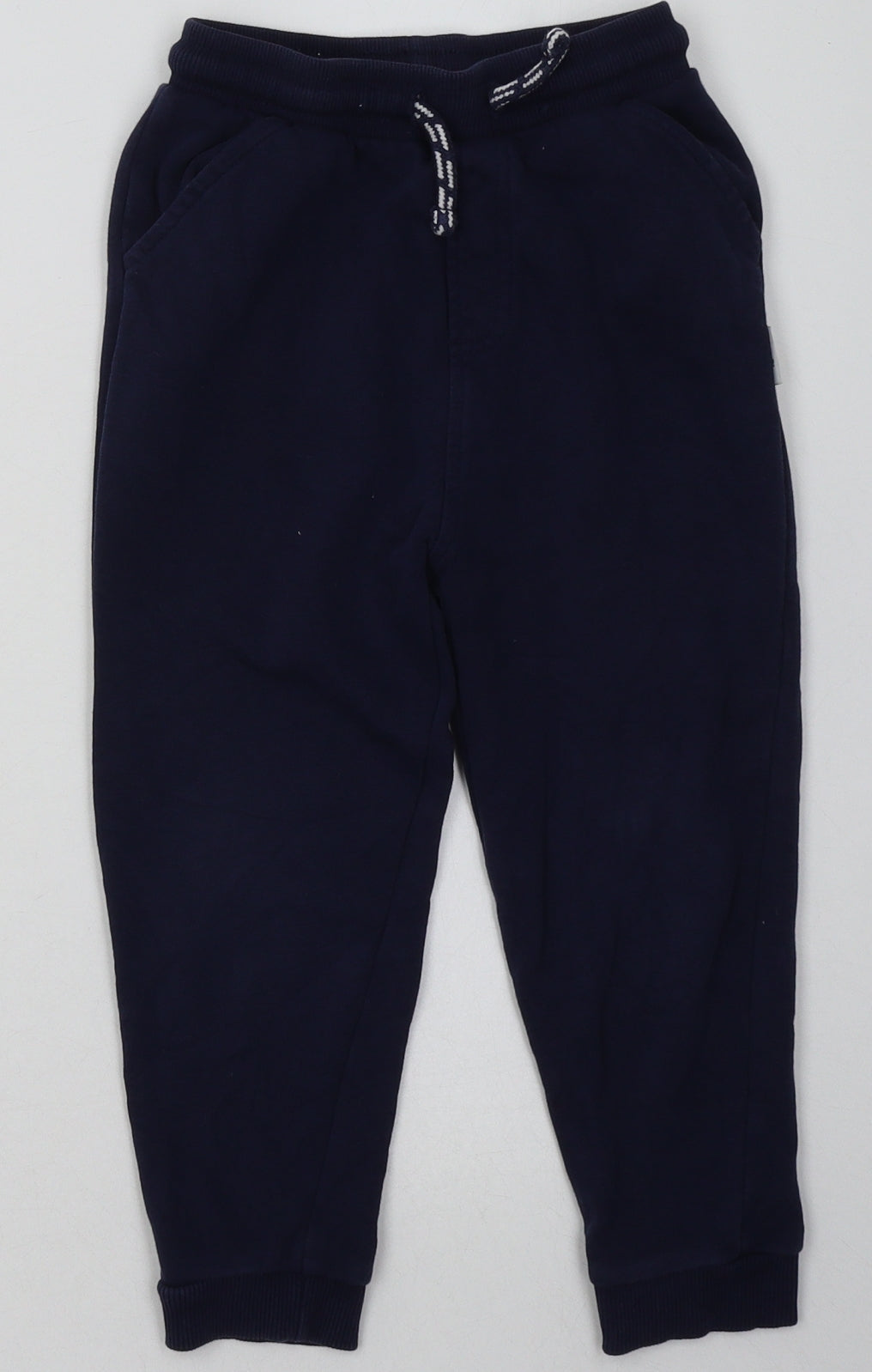 George Boys Blue  Cotton Jogger Trousers Size 4-5 Years  Regular Tie