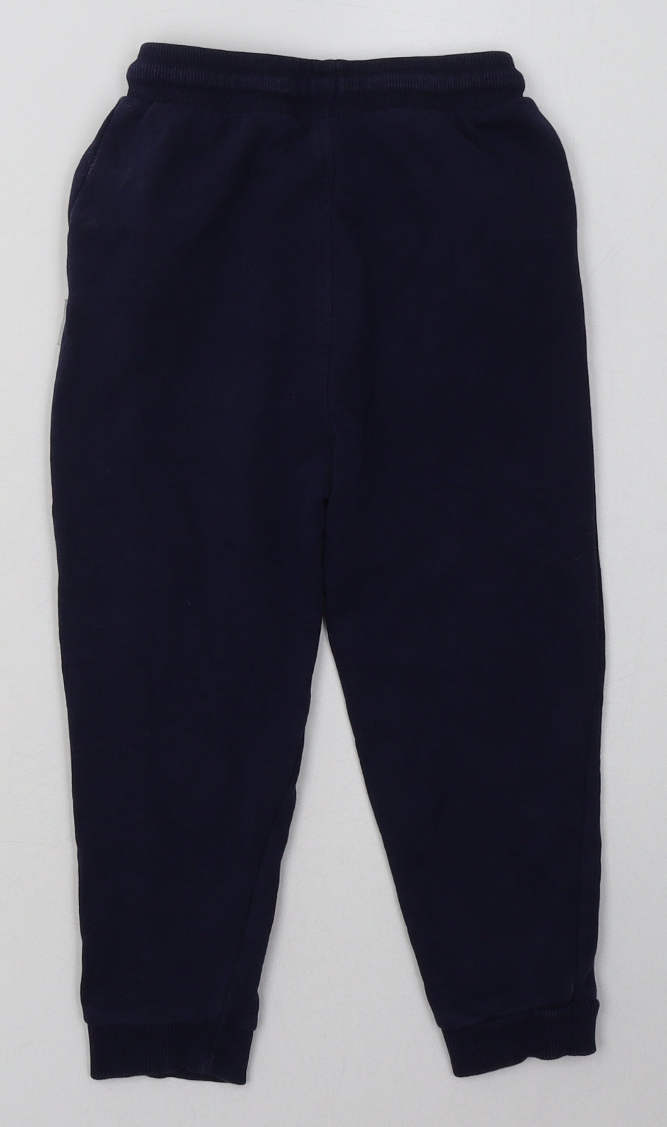 George Boys Blue  Cotton Jogger Trousers Size 4-5 Years  Regular Tie