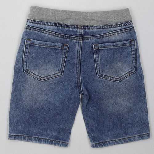 Primark Boys Blue  Cotton Bermuda Shorts Size 5-6 Years  Regular Tie