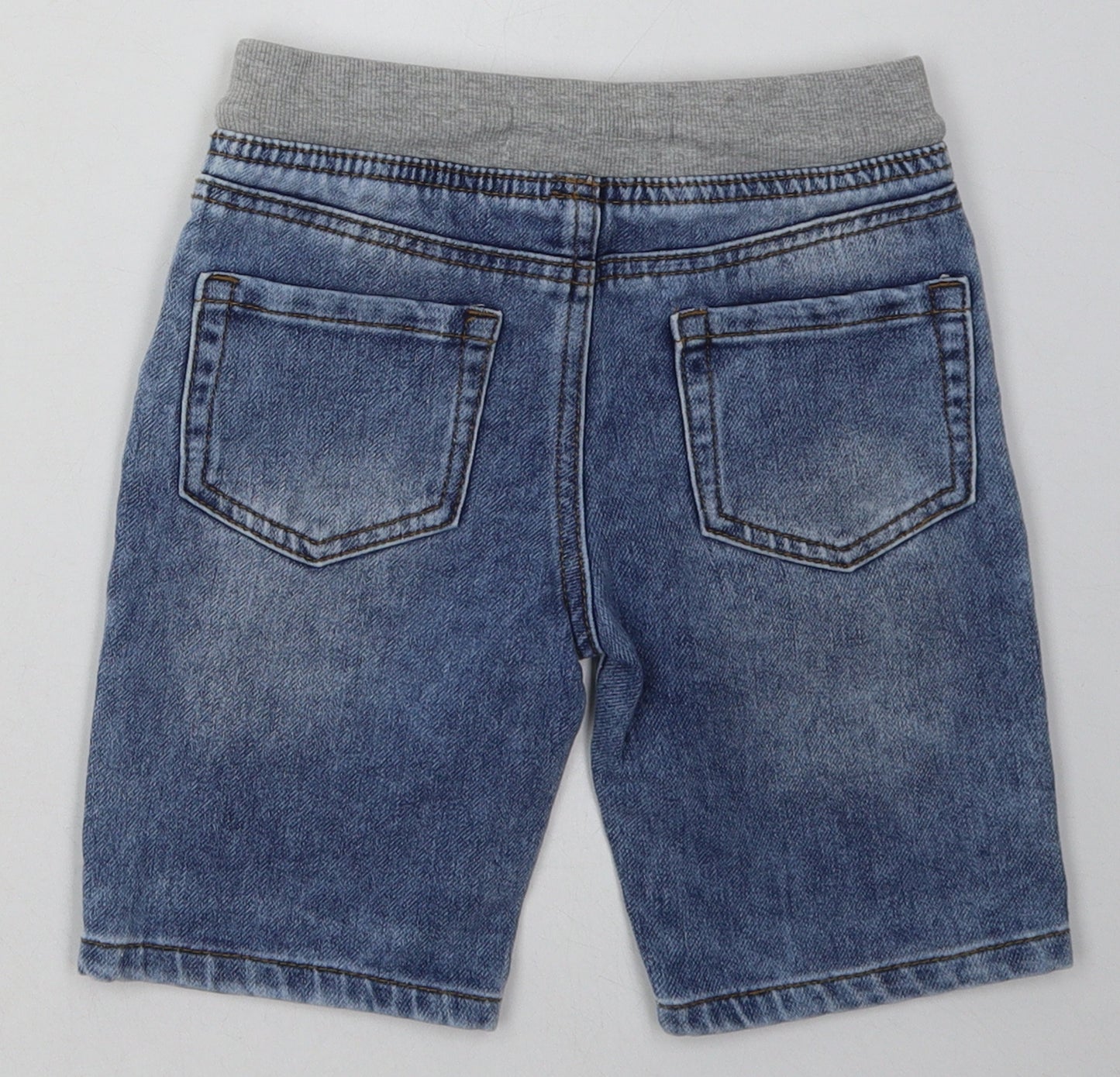 Primark Boys Blue  Cotton Bermuda Shorts Size 5-6 Years  Regular Tie