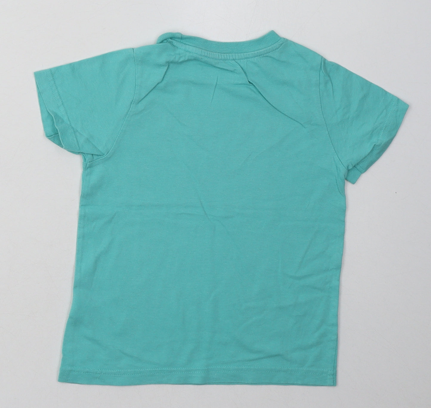 Primark Girls Green  Cotton Basic T-Shirt Size 3-4 Years Crew Neck Pullover - Good Vibes