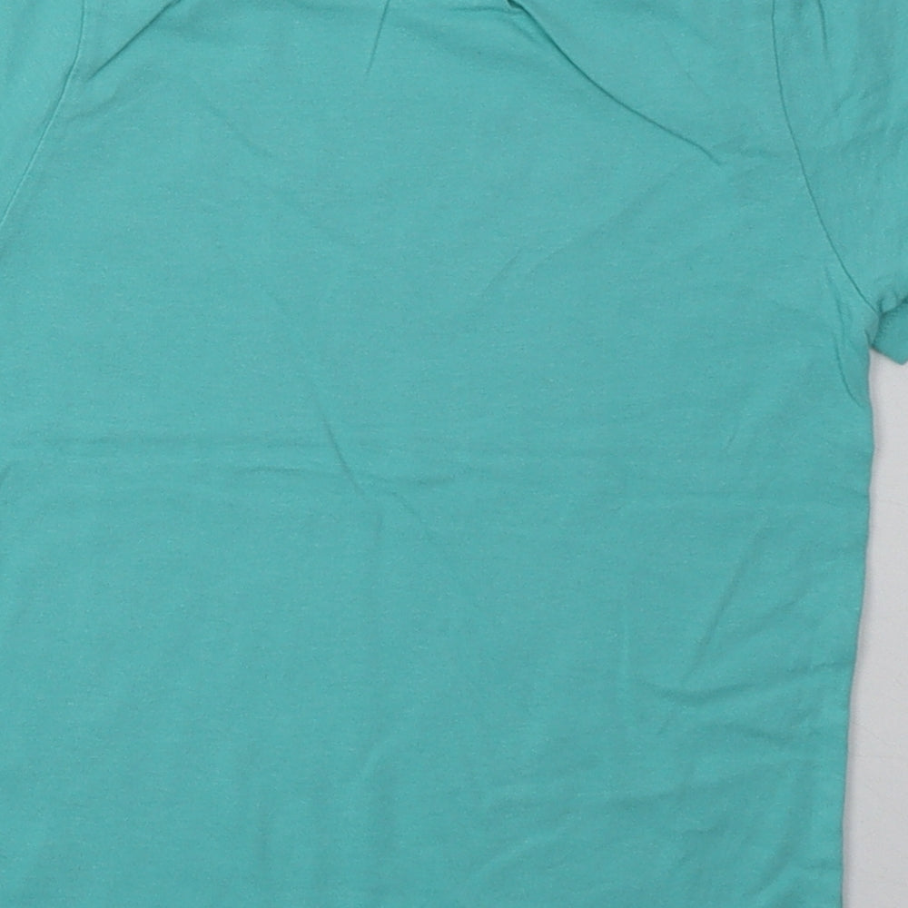 Primark Girls Green  Cotton Basic T-Shirt Size 3-4 Years Crew Neck Pullover - Good Vibes