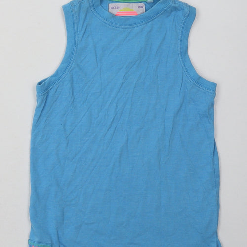 NEXT Girls Blue  Cotton Basic Tank Size 5 Years Crew Neck Pullover