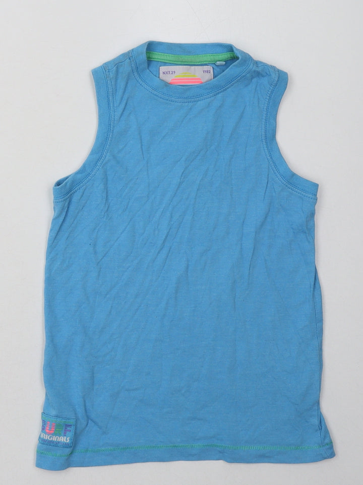 NEXT Girls Blue  Cotton Basic Tank Size 5 Years Crew Neck Pullover