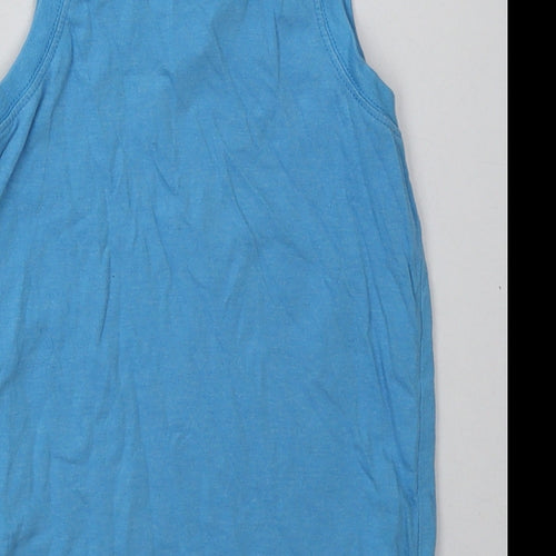 NEXT Girls Blue  Cotton Basic Tank Size 5 Years Crew Neck Pullover