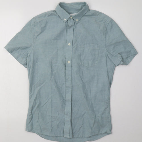Burton Mens Blue  Cotton  Polo Size S Collared Button