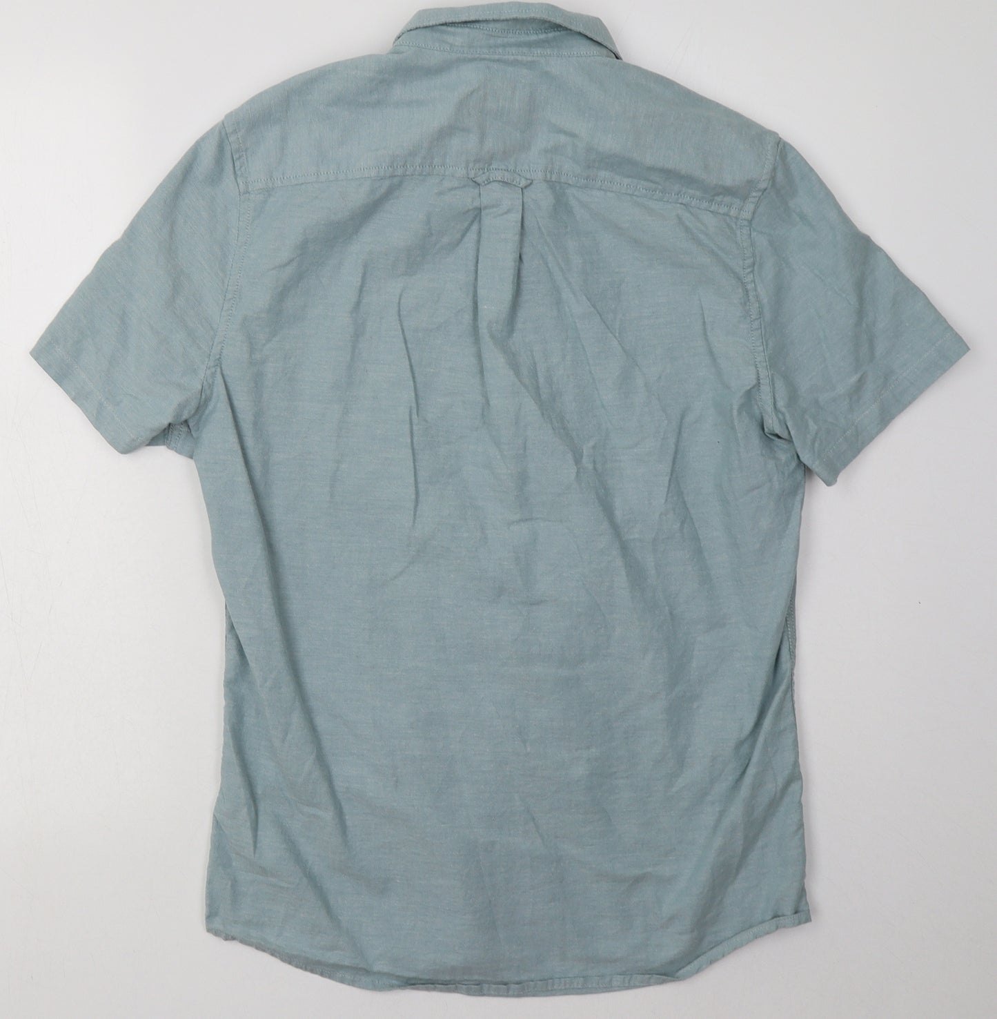 Burton Mens Blue  Cotton  Polo Size S Collared Button