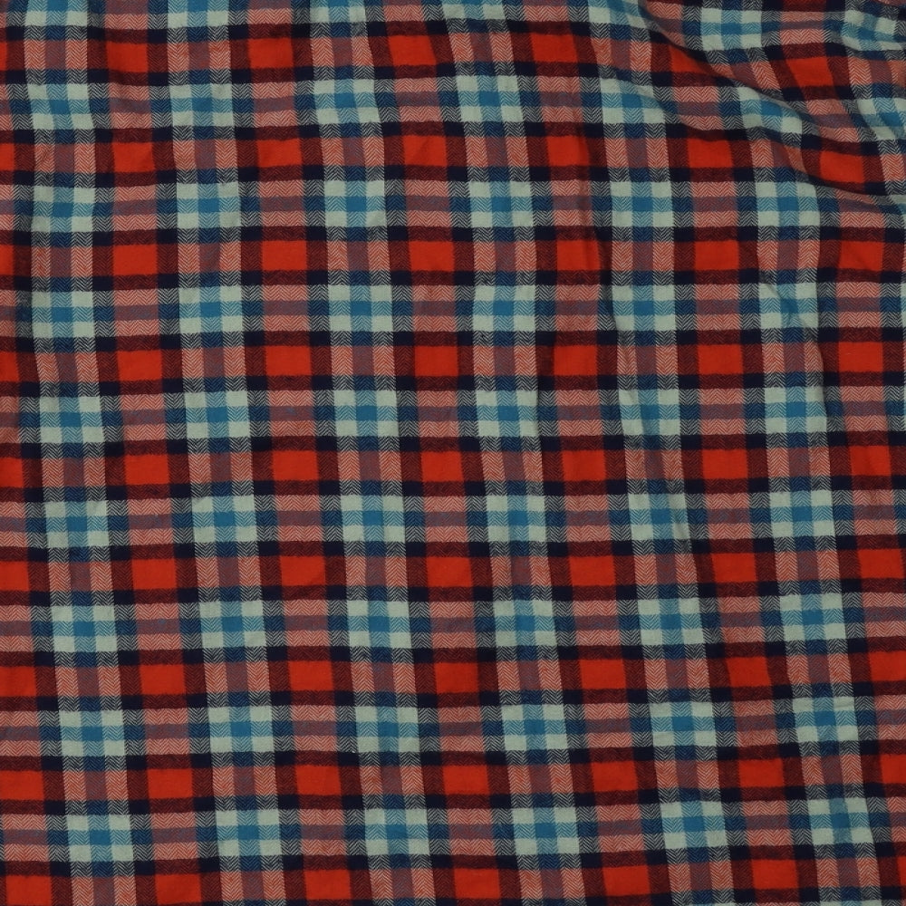 Superdry Mens Orange Check Cotton  Button-Up Size 2XL Collared Button