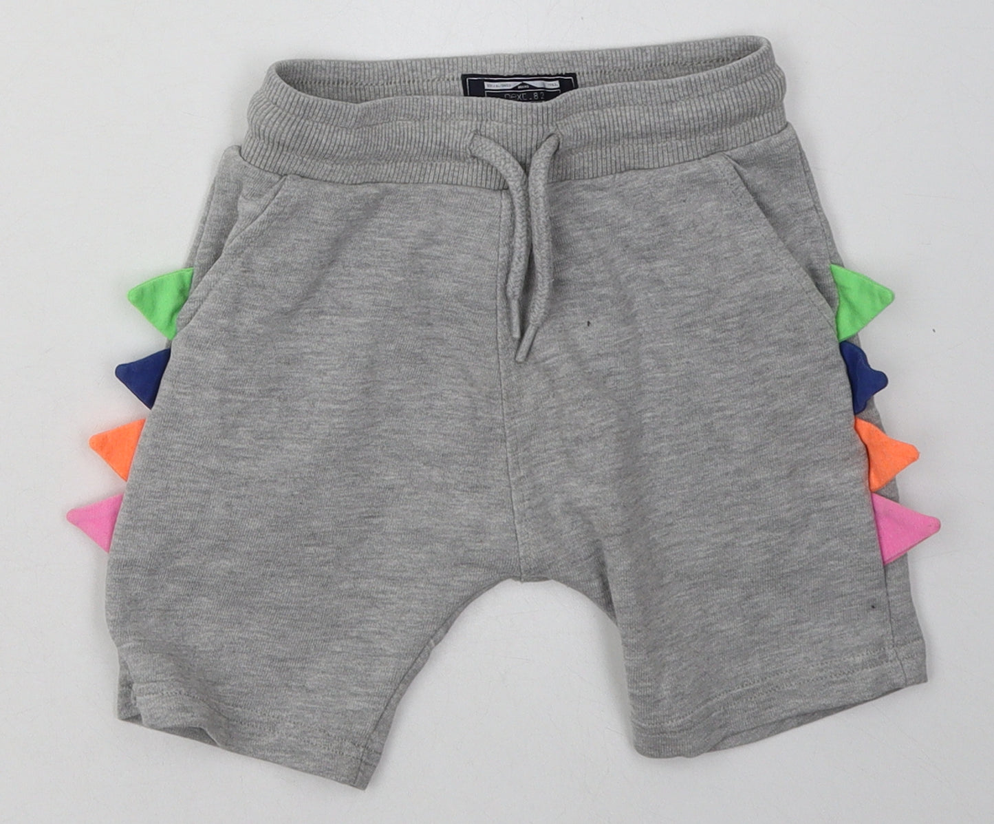 NEXT Girls Grey  Cotton Sweat Shorts Size 3-4 Years  Regular Tie