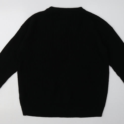 Boohoo Womens Black  Acrylic Pullover Sweatshirt Size 14  Pullover