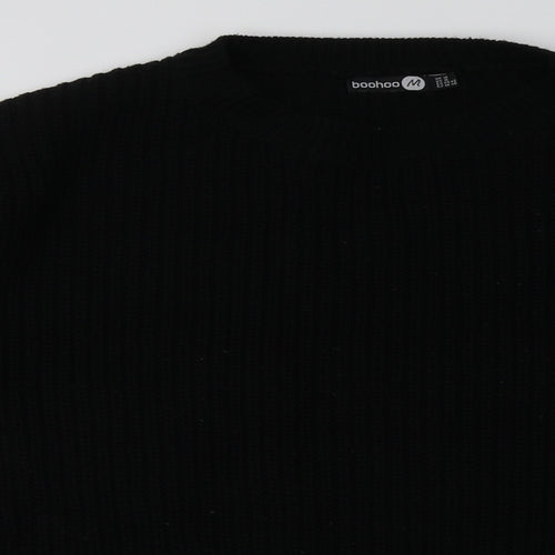 Boohoo Womens Black  Acrylic Pullover Sweatshirt Size 14  Pullover