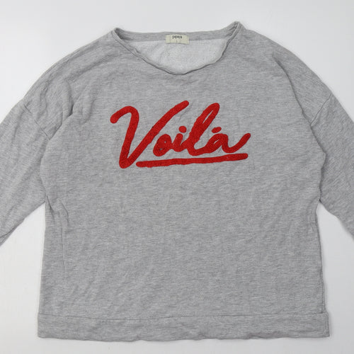Matalan Womens Grey  Cotton Pullover Sweatshirt Size L  Pullover - voila