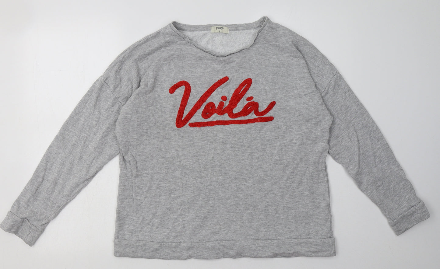 Matalan Womens Grey  Cotton Pullover Sweatshirt Size L  Pullover - voila