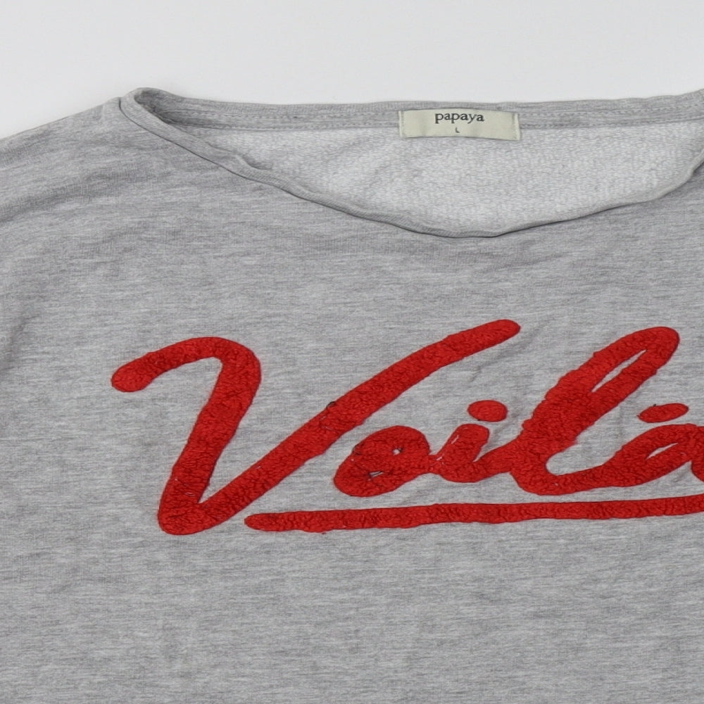 Matalan Womens Grey  Cotton Pullover Sweatshirt Size L  Pullover - voila