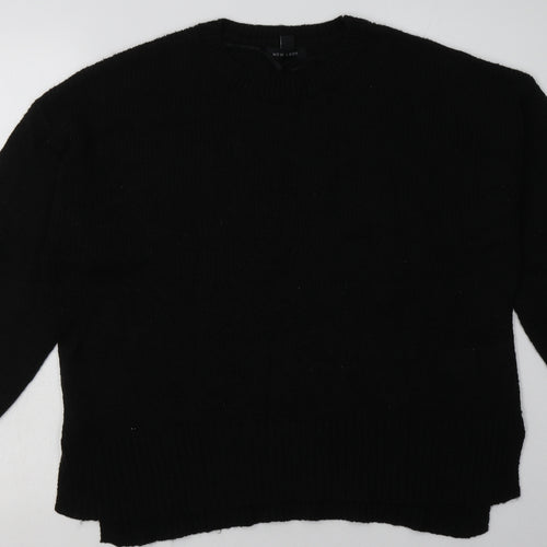 New Look Womens Black  Acrylic Pullover Sweatshirt Size L  Pullover