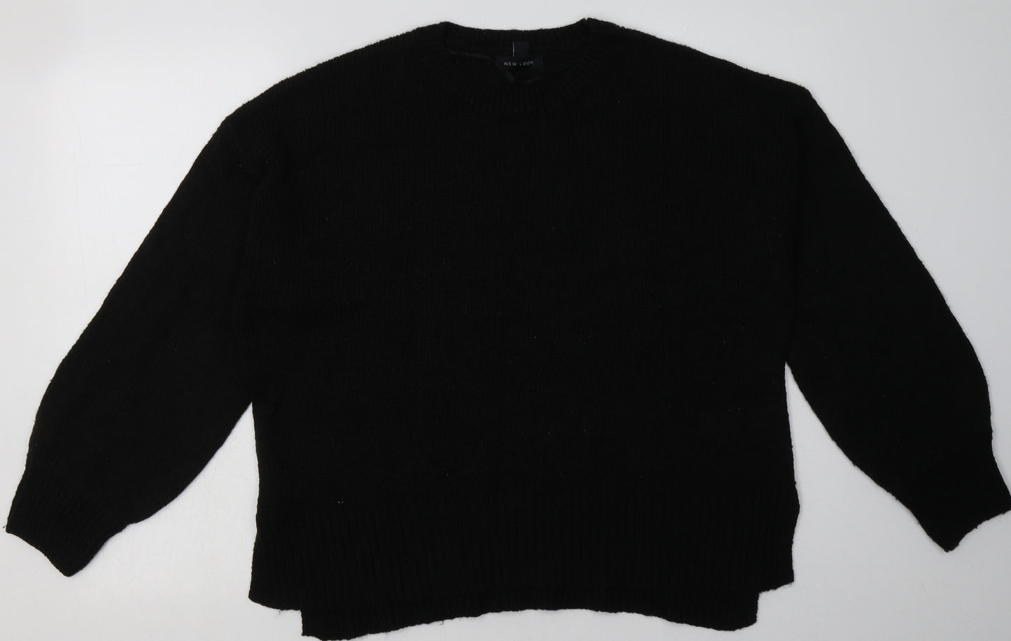 New Look Womens Black  Acrylic Pullover Sweatshirt Size L  Pullover