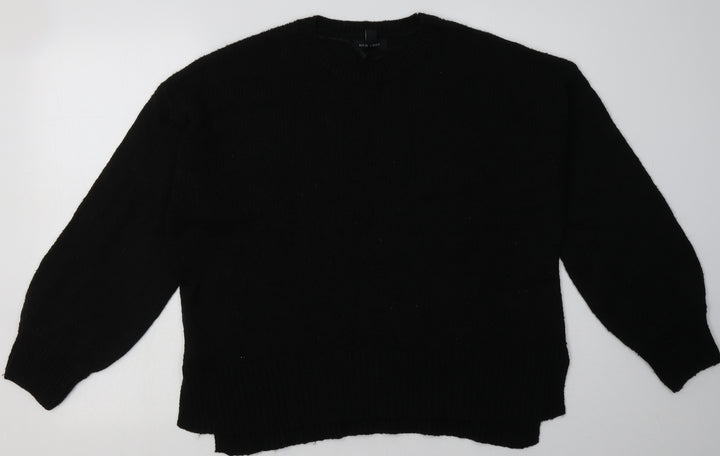 New Look Womens Black  Acrylic Pullover Sweatshirt Size L  Pullover