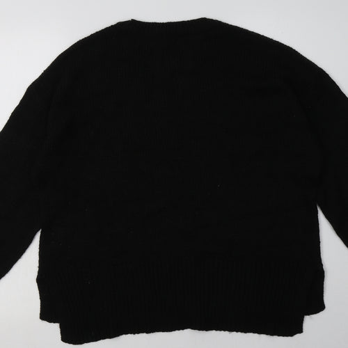 New Look Womens Black  Acrylic Pullover Sweatshirt Size L  Pullover