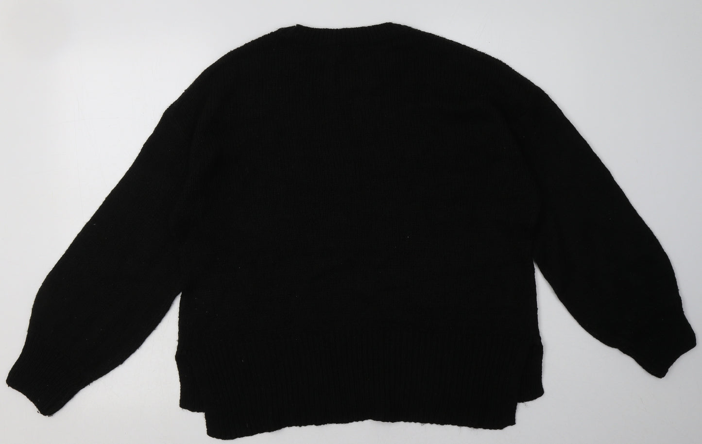 New Look Womens Black  Acrylic Pullover Sweatshirt Size L  Pullover