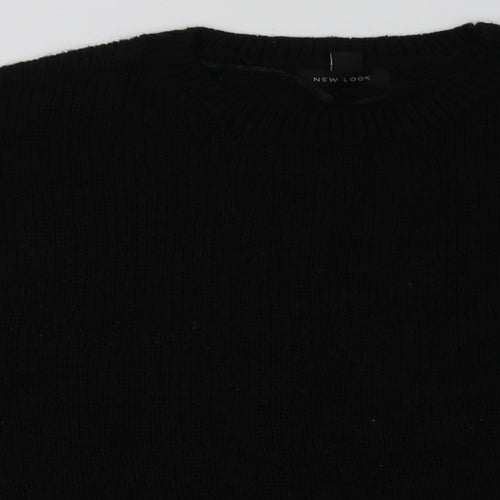 New Look Womens Black  Acrylic Pullover Sweatshirt Size L  Pullover