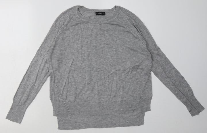 Zara Womens Grey  Viscose Pullover Sweatshirt Size M  Pullover