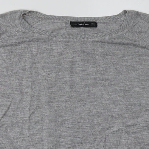 Zara Womens Grey  Viscose Pullover Sweatshirt Size M  Pullover