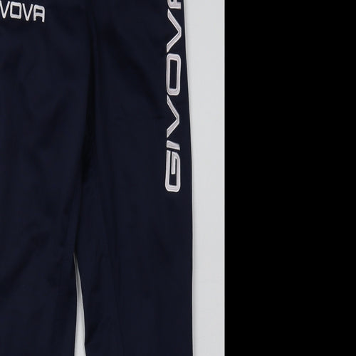 Givova Mens Blue  Polyester Jogger Trousers Size XS L28 in Regular