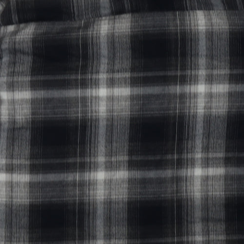 Primark Womens Grey Check Polyester Basic Button-Up Size 6 Collared