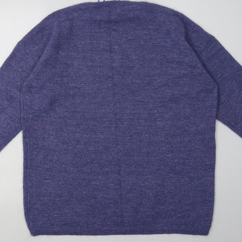 Nutmeg Womens Purple  Acrylic Pullover Sweatshirt Size 16  Pullover