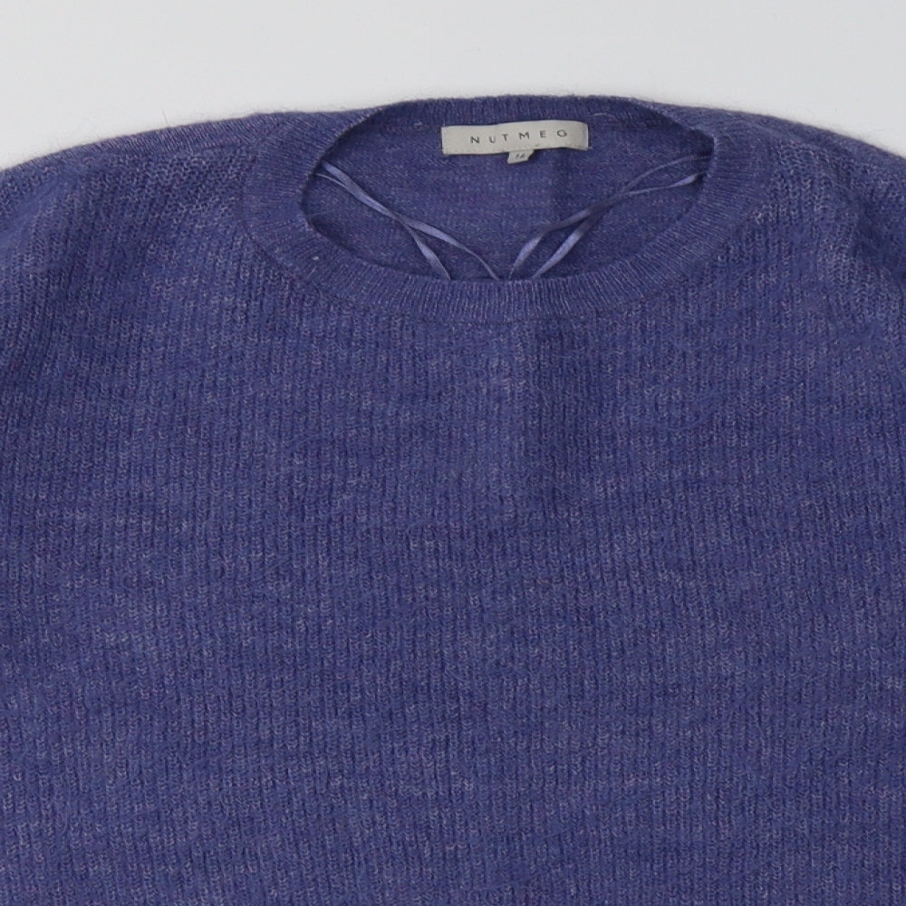 Nutmeg Womens Purple  Acrylic Pullover Sweatshirt Size 16  Pullover