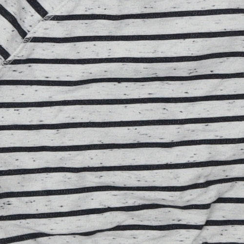 NEXT Girls Grey Striped Cotton Basic Casual Size 6-9 Months Crew Neck Pullover - Cat