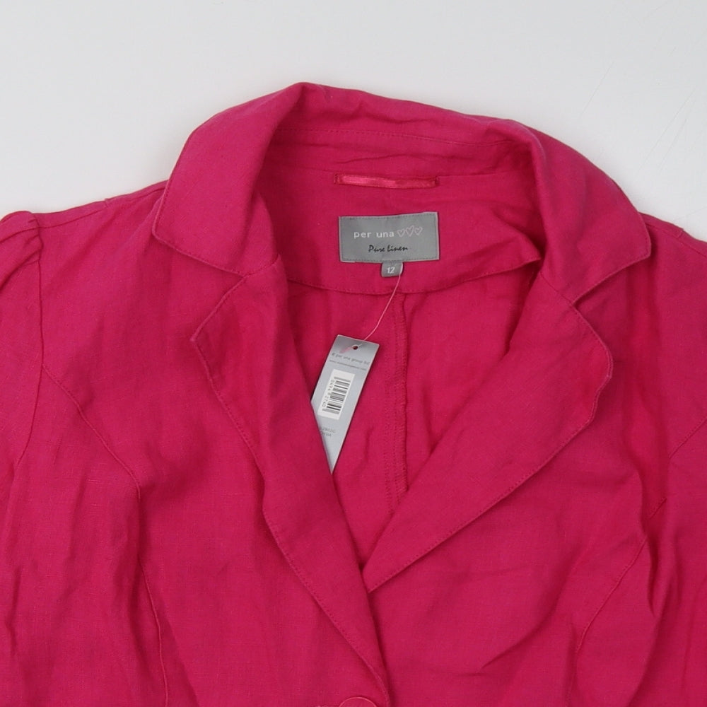Marks and Spencer Womens Pink   Jacket Blazer Size 12  Button