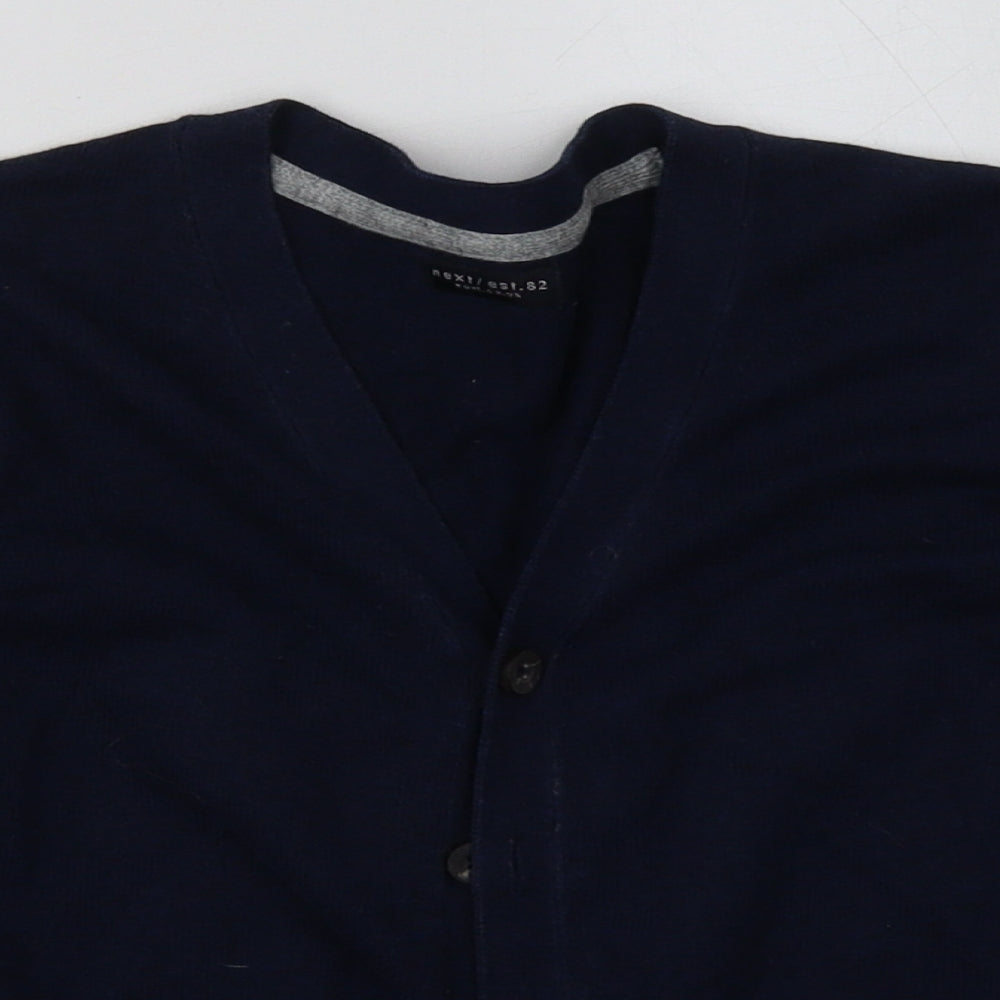 NEXT Girls Blue V-Neck  Cotton Cardigan Jumper Size 8 Years  Button