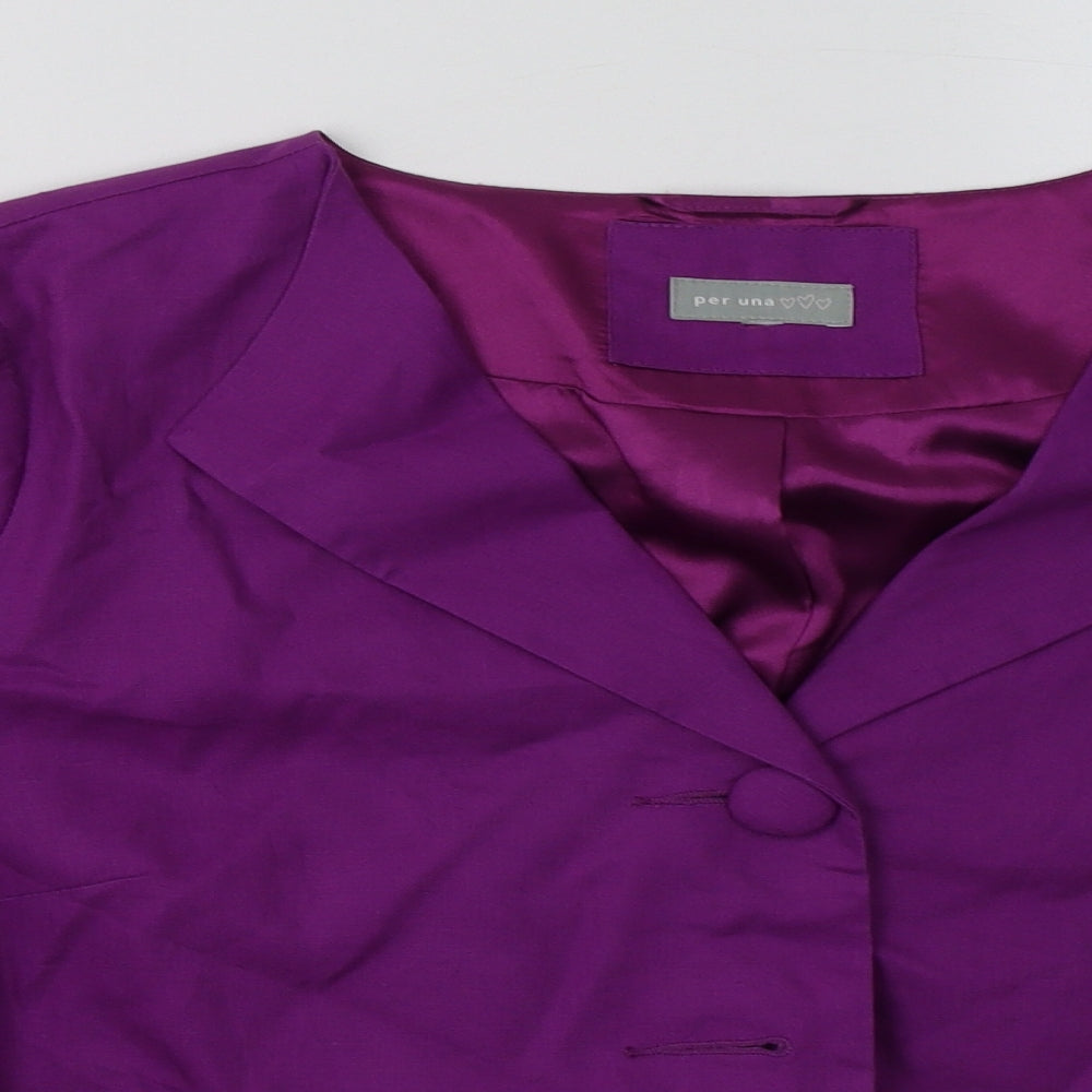 Marks and Spencer Womens Purple Floral  Jacket Blazer Size 18  Button
