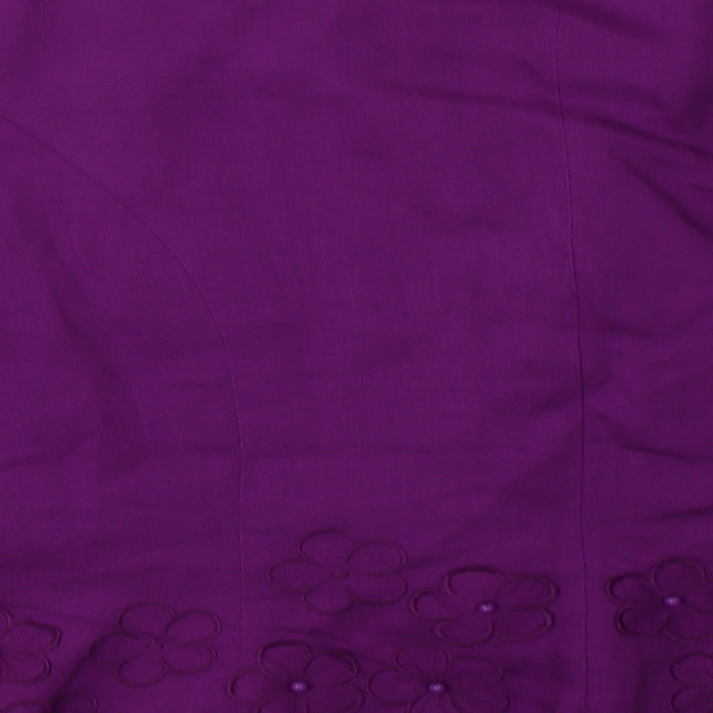 Marks and Spencer Womens Purple Floral  Jacket Blazer Size 18  Button
