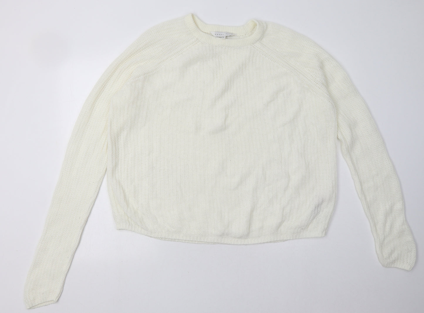 amara reya Womens White  Acrylic Pullover Sweatshirt Size XL  Pullover