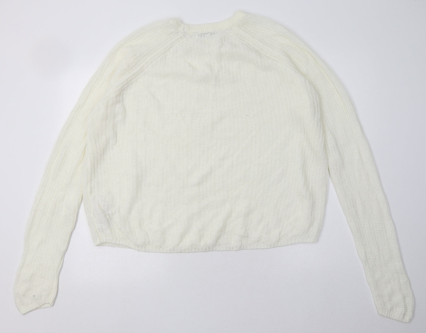 amara reya Womens White  Acrylic Pullover Sweatshirt Size XL  Pullover