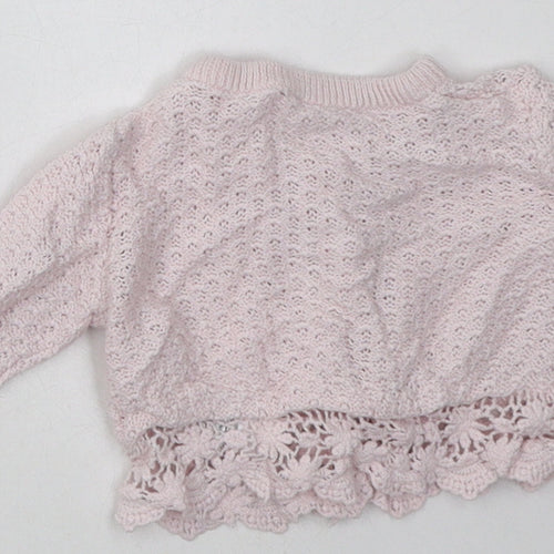 George Girls Pink  Cotton Cardigan Jumper Size 0-3 Months  Button