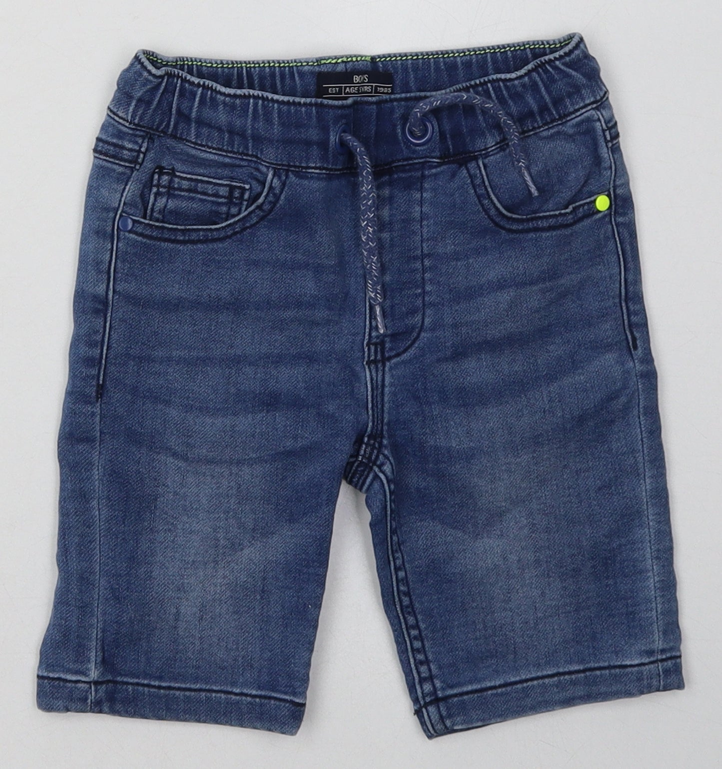 NEXT Boys Blue  Cotton Bermuda Shorts Size 5 Years  Regular Tie