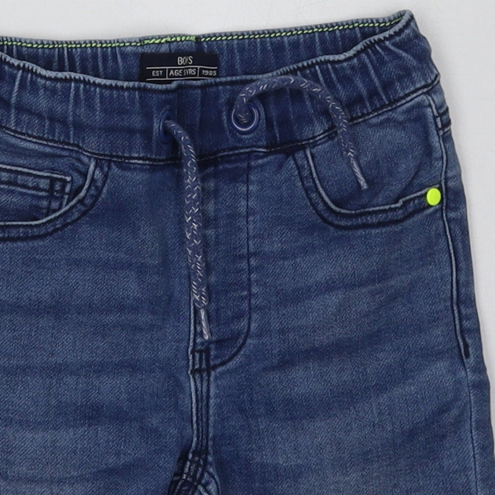 NEXT Boys Blue  Cotton Bermuda Shorts Size 5 Years  Regular Tie