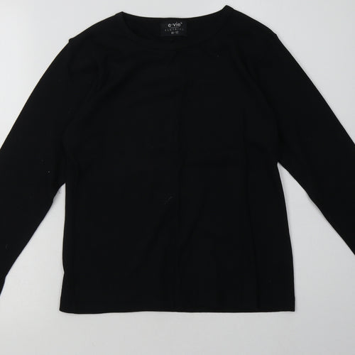 evie Womens Black  Cotton Pullover Sweatshirt Size 10  Pullover