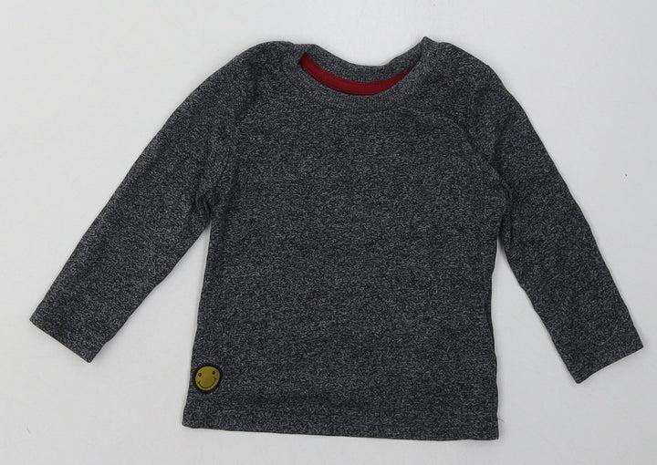 Primark Boys Grey  Cotton Basic Casual Size 9-12 Months Crew Neck Pullover