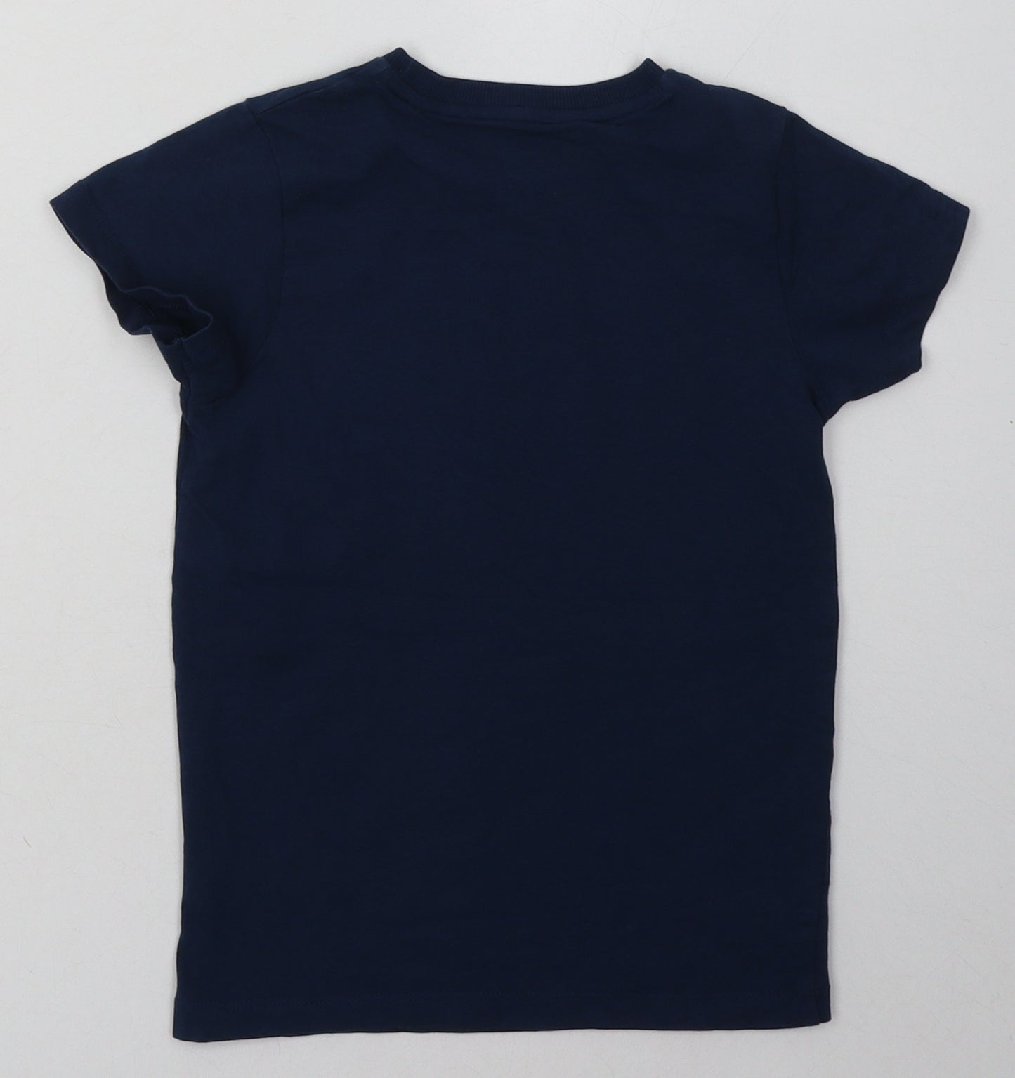 Matalan Boys Blue  Cotton Basic T-Shirt Size 6 Years Crew Neck Pullover