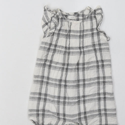 NEXT Girls Grey Check Viscose Catsuit One-Piece Size 12-18 Months  Buckle