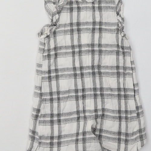 NEXT Girls Grey Check Viscose Catsuit One-Piece Size 12-18 Months  Buckle