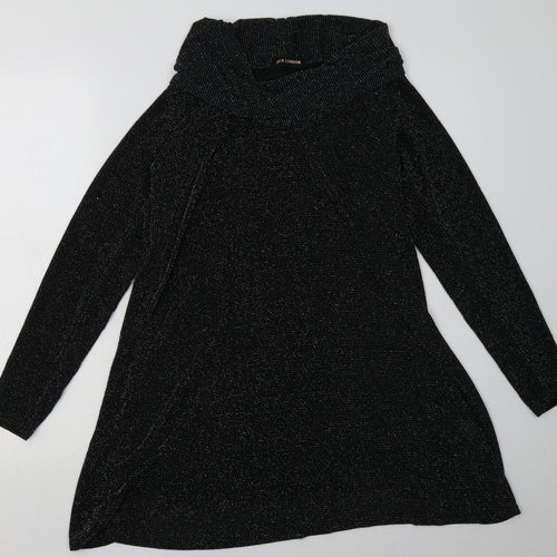 QED London Womens Black  Polyester A-Line  Size S  Roll Neck Pullover