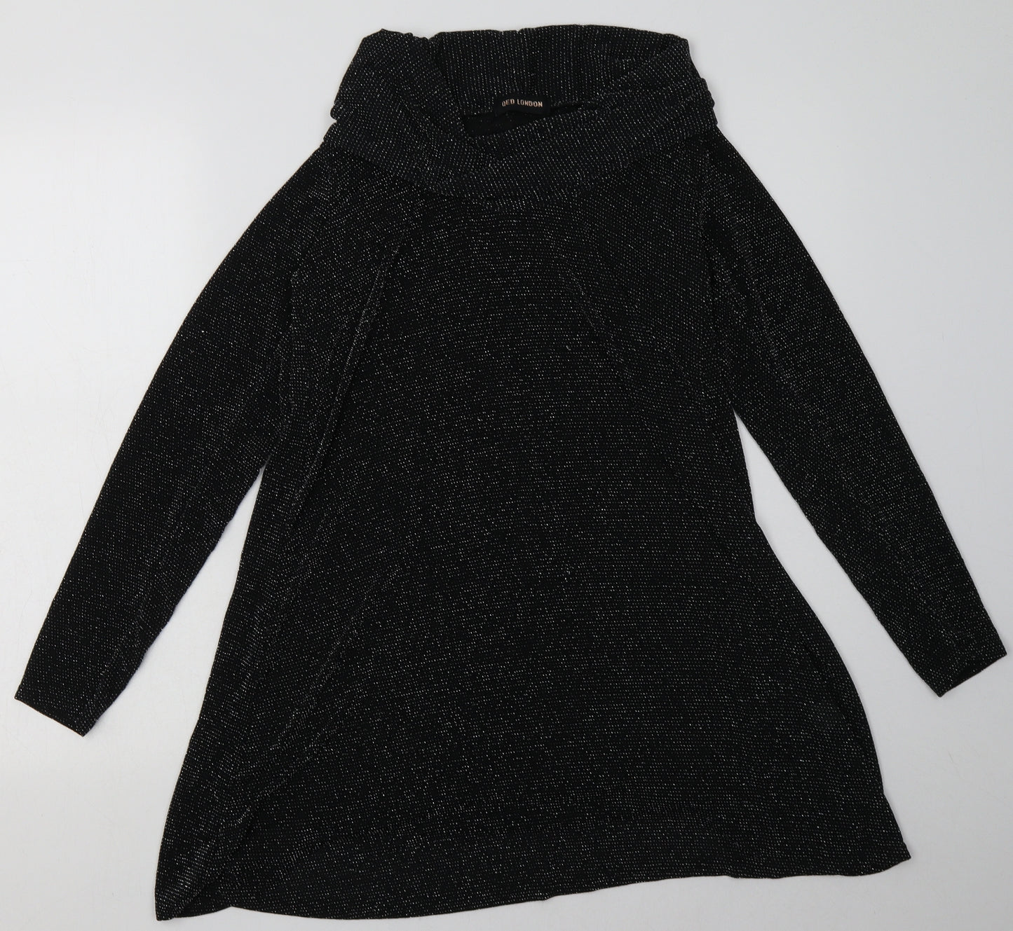 QED London Womens Black  Polyester A-Line  Size S  Roll Neck Pullover