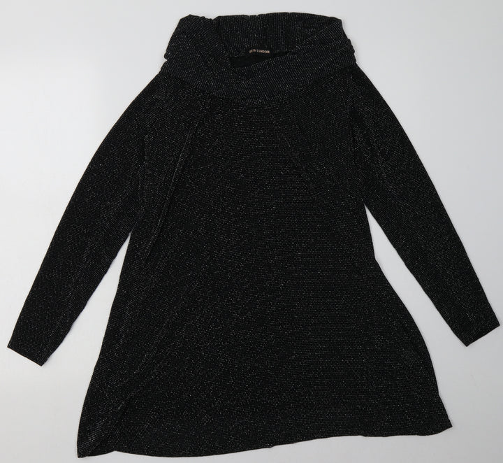 QED London Womens Black  Polyester A-Line  Size S  Roll Neck Pullover