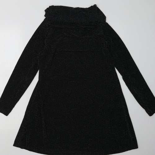 QED London Womens Black  Polyester A-Line  Size S  Roll Neck Pullover